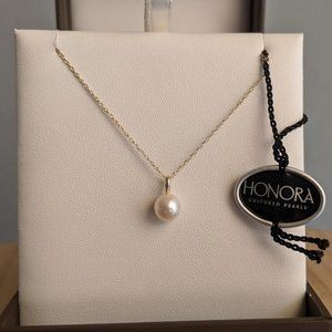14k Solid Gold Pearl Necklace